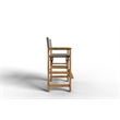 Curated Maison Directeur Teak Outdoor Bar Armchair in Taupe in Black