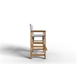 Curated Maison Directeur Teak Outdoor Bar Armchair in White in Black