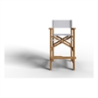 Curated Maison Directeur Teak Outdoor Bar Armchair in White in Black