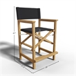 Curated Maison Directeur Teak Outdoor Counter Height Armchair in Black