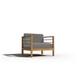 Curated Maison Leon Teak Outdoor Club Chair with Charcoal Fabric Cushion