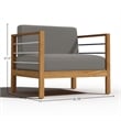 Curated Maison Leon Teak Outdoor Club Chair with Charcoal Fabric Cushion