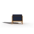 Curated Maison Leon Teak Outdoor Club Chair with Navy Fabric Cushion