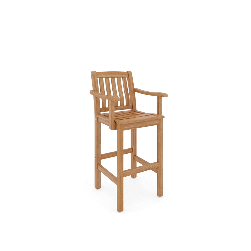 Curated Maison Michele Teak Outdoor Bar Armchair