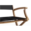 Curated Maison Lucas Teak Outdoor Folding Armchair in Black Dura-Sling Fabric