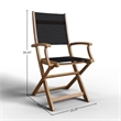 Curated Maison Lucas Teak Outdoor Folding Armchair in Black Dura-Sling Fabric