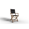 Curated Maison Lucas Teak Outdoor Folding Armchair in Black Dura-Sling Fabric