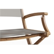 Curated Maison Lucas Teak Outdoor Folding Armchair in Taupe Dura-Sling Fabric