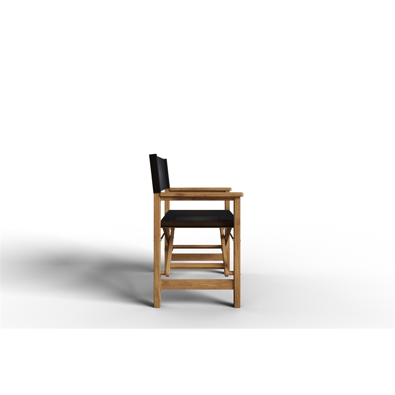 Curated Maison Directeur Teak Folding Outdoor Folding Armchair in Black