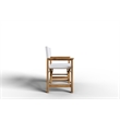 Curated Maison Directeur Teak Outdoor Folding Armchair White Dura-Sling Fabric