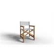 Curated Maison Directeur Teak Outdoor Folding Armchair White Dura-Sling Fabric