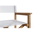 Curated Maison Directeur Teak Outdoor Folding Armchair White Dura-Sling Fabric
