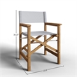 Curated Maison Directeur Teak Outdoor Folding Armchair White Dura-Sling Fabric