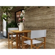 Curated Maison Directeur 3 Pc Square Teak Outdoor Bar Height Dining Set in White