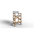 Curated Maison Directeur 3 Pc Square Teak Outdoor Bar Height Dining Set in White