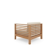 Curated Maison Sylvie Teak Outdoor Club Chair with Canvas Cushion in Beige