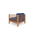 Curated Maison Sylvie Teak Outdoor Club Chair with True Blue Cushion