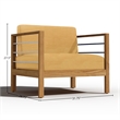 Curated Maison Leon Teak Outdoor Club Chair with Dupione Cornsilk in Yellow