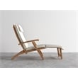 Curated Maison Adelle Teak Folding Outdoor Deck Chair Lounge in Beige