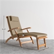 Curated Maison Adelle Teak Folding Outdoor Deck Chair Lounge with Fawn Cushions