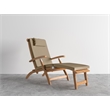 Curated Maison Adelle Teak Folding Outdoor Deck Chair Lounge with Fawn Cushions