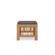 Curated Maison Sylvie Teak Outdoor Ottoman with Charcoal Cushions