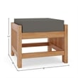 Curated Maison Sylvie Teak Outdoor Ottoman with Charcoal Cushions