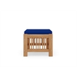 Curated Maison Sylvie Teak Outdoor Ottoman with True Blue Cushions