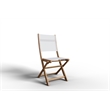 Curated Maison Lucas Teak Outdoor Folding Chair in White Dura-Sling Fabric