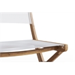 Curated Maison Lucas Teak Outdoor Folding Chair in White Dura-Sling Fabric