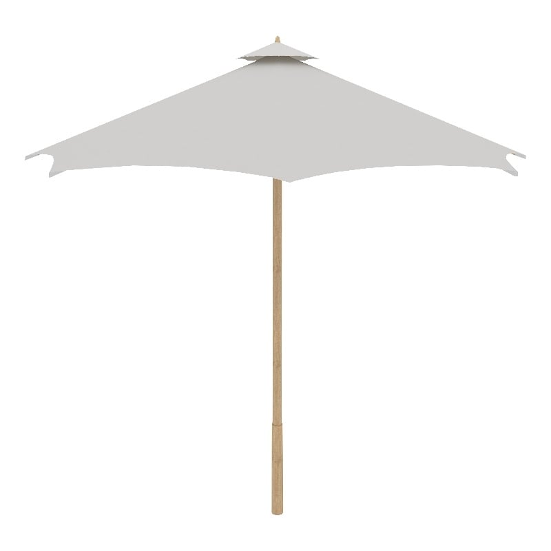 Curated Maison Marche 118 inch Diameter Teak Outdoor Umbrella in White