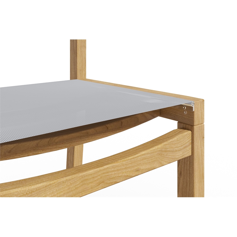 Curated Maison Perrin Teak Outdoor Counter Height Stool in White