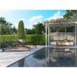 Curated Maison Perrin Teak Outdoor Reclining Chaise Lounger in Black with Wheels