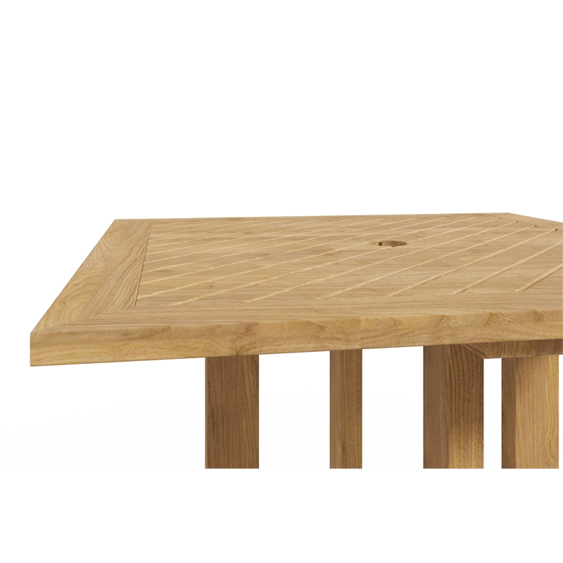 Curated Maison Michele Square Teak Outdoor Bar Table