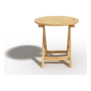 Curated Maison Perrie Round Teak Outdoor Folding Side Table