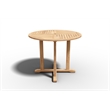 Curated Maison Abel 35.5 inch Round Teak Outdoor Dining Table with Umbrella Hole