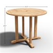 Curated Maison Abel 35.5 inch Round Teak Outdoor Dining Table with Umbrella Hole