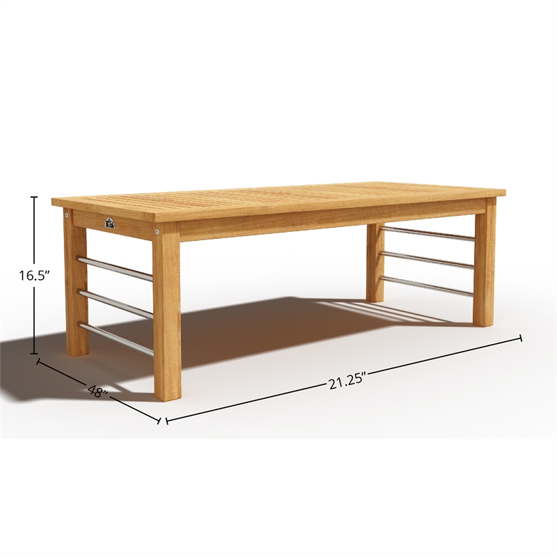 Curated Maison Leon Rectangular Teak Outdoor Coffee Table