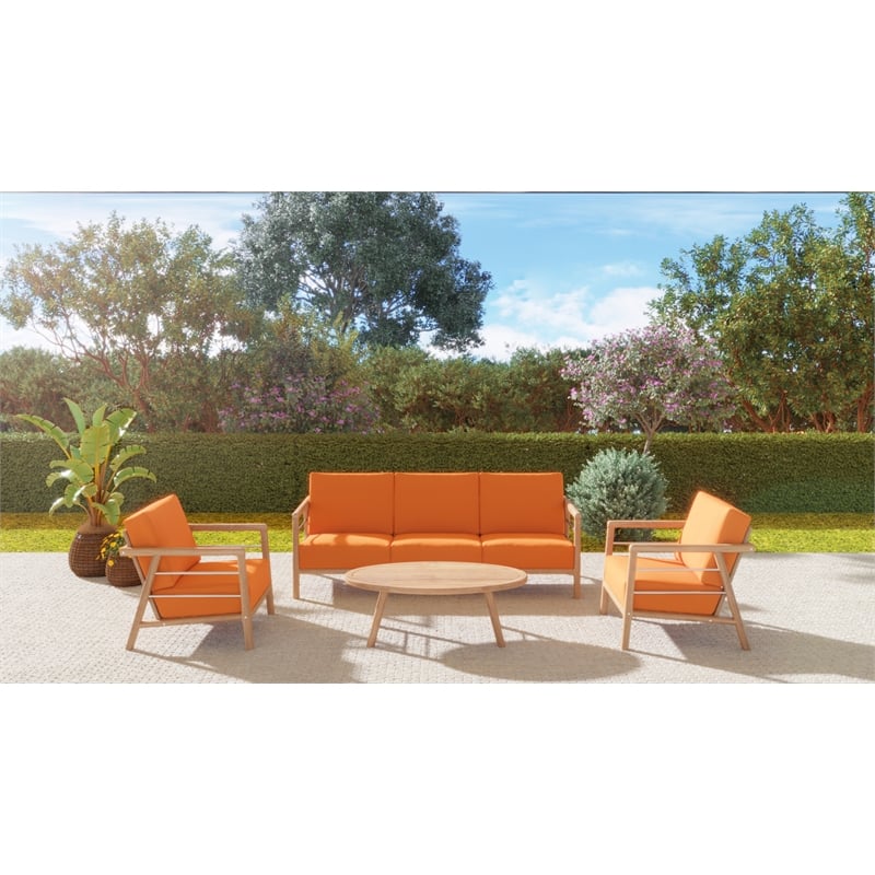 Curated Maison Daniele Oval Outdoor Teak Coffee Table