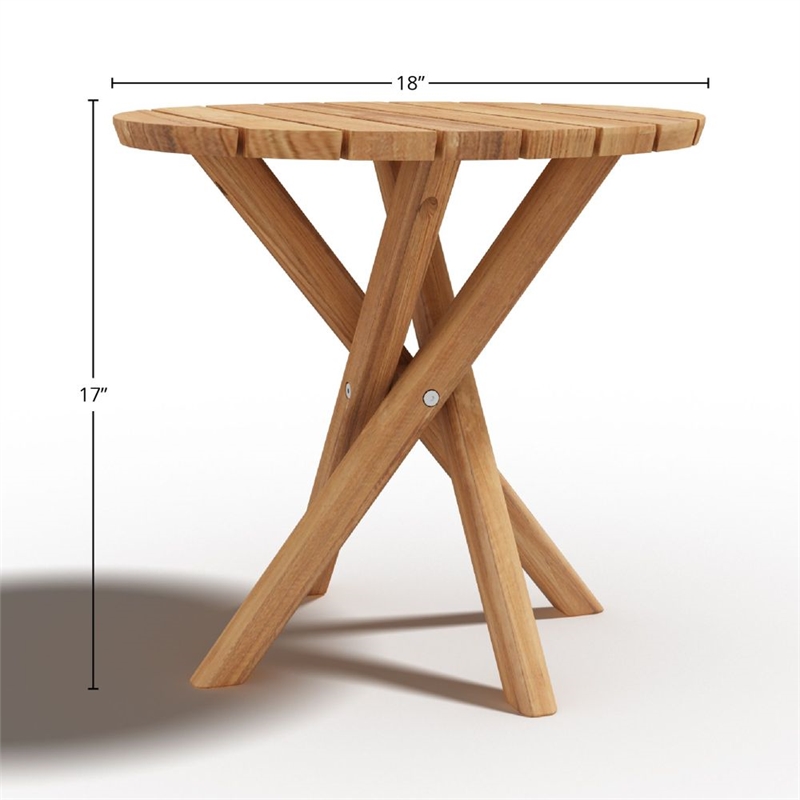 Curated Maison Fleur Round Teak Outdoor Side Table
