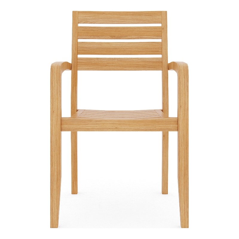 Curated Maison Lovel Teak Outdoor Stacking Armchair in Natural (Set of 4)