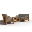 Curated Maison Eliane Teak Club Chair with Charcoal Cushion in Tan
