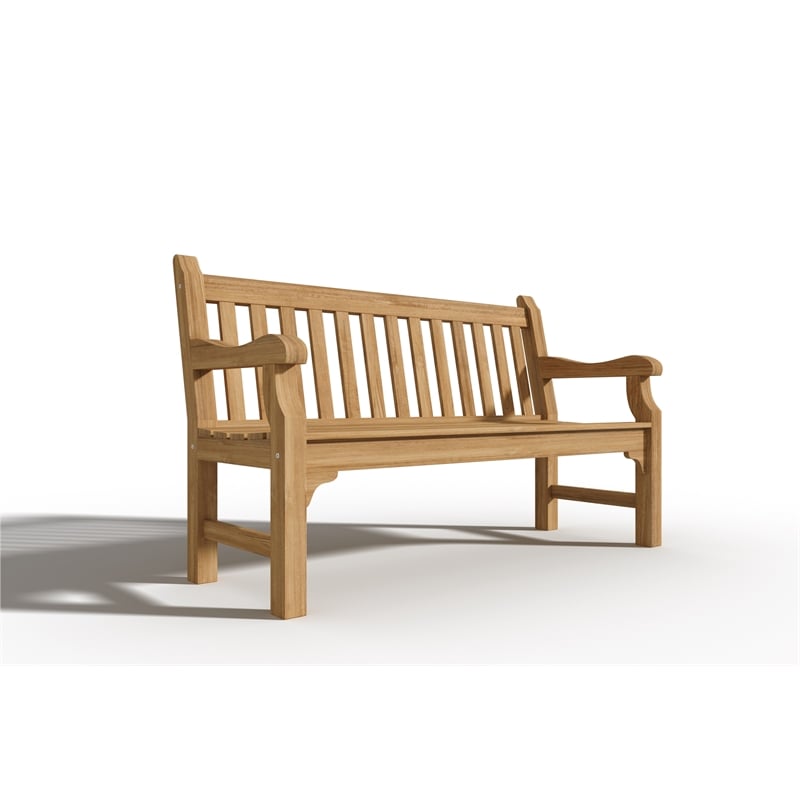 Curated Maison Belrose 2-Person Teak Outdoor Bench in Natural
