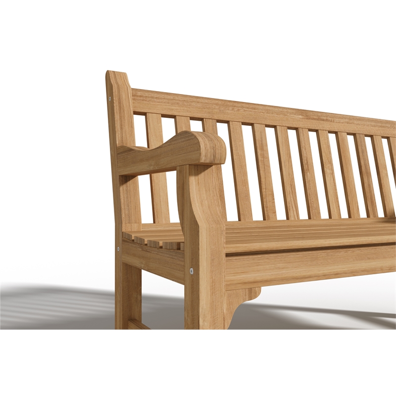 Curated Maison Belrose 2-Person Teak Outdoor Bench in Natural