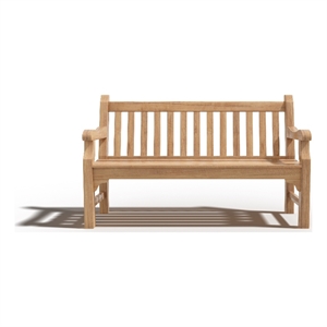 Curated Maison Belrose 2-Person Teak Outdoor Bench in Natural