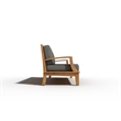 Curated Maison Eliane Teak Deep Seating Outdoor Sofa with Cushion in Charcoal