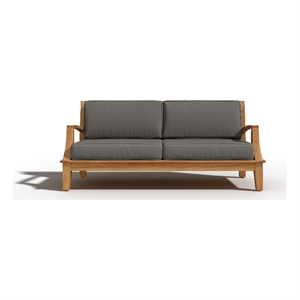 Curated Maison Eliane Teak Deep Seating Outdoor Sofa with Cushion in Charcoal