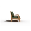 Curated Maison Eliane Teak Deep Seating Outdoor Sofa with Cushion in Fern Green