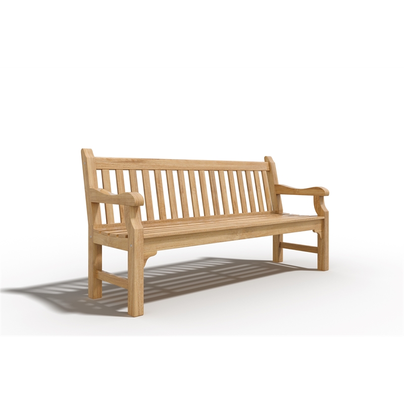 Curated Maison Travert 3-Person Teak Outdoor Bench in Natural