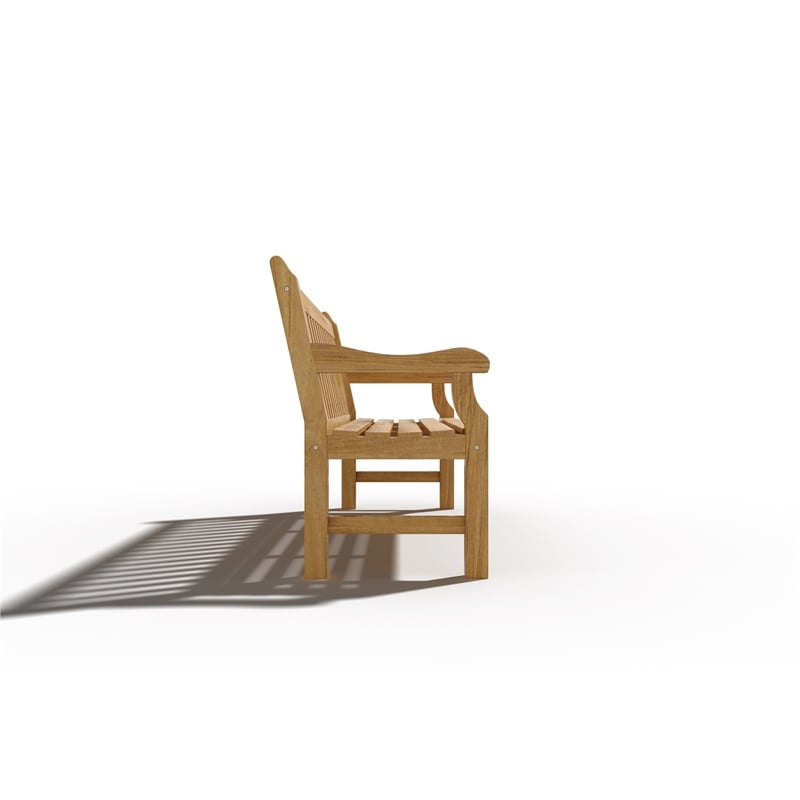 Curated Maison Travert 3-Person Teak Outdoor Bench in Natural